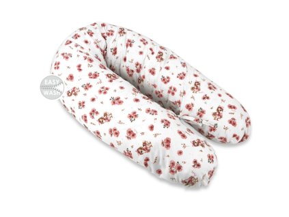 vankus na dojcenie relaxacna poduska bavlna 185 cm kacicky biela pudrovo ruzova