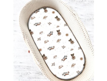 prestieradlo do kocika kosa bavlna meda pilot biela bezova