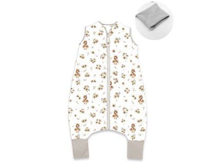 teplejsie spaci vak so zahrnovacimi nohavickami bavlna kacicky biela bezova vel s