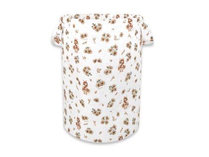 kos na hracky bavlna 50x35cm kacicki biela bezova