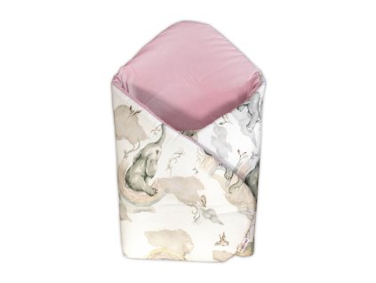 bavlnena zavinovacka s kokosovou vlozkou slon a duha biela ruzova