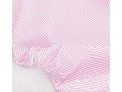 bavlnene prestieradlo do postielky 60x120cm ruzovy jemny pruzok