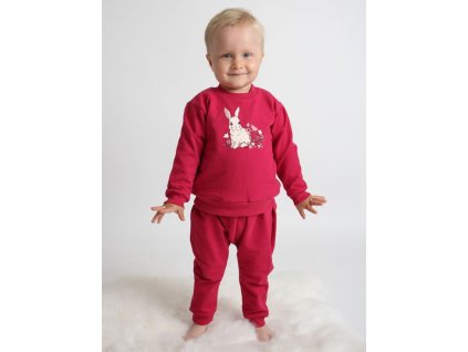 detska suprava pulovernohavice sweet bunny bordova 5 9