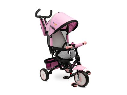 detska trojkolka timmy 3v1 s vodiacou tycou rastuca ruzova