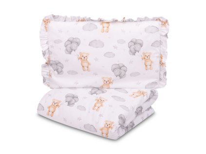obliecky do postielky 135x100 40x60cm medvedik sedy