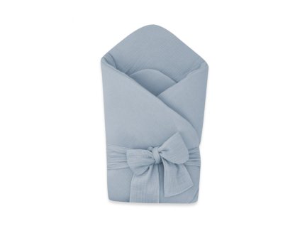 elegantna muselinova zavinovacka s viazanim nature 75x75 cm jeans