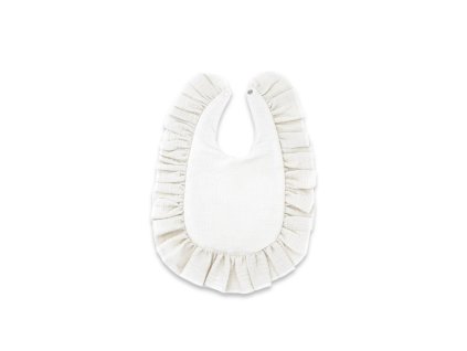 nepremokavy muselinovy podbradnik s volanikom nature smetanovy