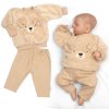 Rostoucí chlupáčková mikina a kalhoty Medvídek, 2D béžová (Velikost 56/62 (0-3m))