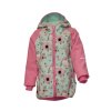 Softhellová bunda ružová KVETY s vtáčikom