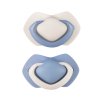 canpol babies sada 2 ks symetrickych silikonovych cumlikov 0 6m pure color modry