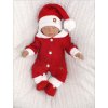 Z&Z 3-dílná pletená souprava, kabátek, kalhoty a botičky Baby Santa, červená (Velikost 80 (9-12m))