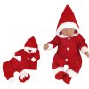 Z&Z 3-dílná pletená souprava, kabátek, kalhoty a botičky Baby Santa, červená (Velikost 80 (9-12m))
