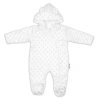 Baby Nellys Kombinézka/overálek MINKY s kapucí a oušky - bílá (Velikost 80 (9-12m))