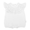 Body s nohavičkami, mušelín s krajkou BOHO - bílé (Velikost 74 (6-9m))