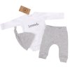 Z&Z 3-dílná soupravička body, tepláčky a čepička Loved  - bílo/šedá (Velikost 56 (1-2m))