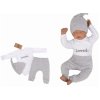 Z&Z 3-dílná soupravička body, tepláčky a čepička Loved  - bílo/šedá (Velikost 56 (1-2m))