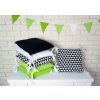 Baby Nellys Polštářkový mantinel s povlečením - trojúhelníčky, černá/zelená (Velikost povlečení 120x90)