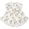 Bavlněné šatičky kr. rukáv Bambi, Nicol, krémové (Velikost 98 (2-3r))