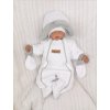 Z&Z Zimní prošívaná kombinéza s kožešinou a kapucí + rukavičky - bílá (Velikost 74 (6-9m))