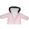 Kombinéza s kapucí a kožíškem Baby Nellys ®prošívaná, bez šlapek - sv. růžová (Velikost 98 (2-3r))