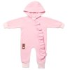 Teplákový overal s volánkem a kapucí GIRL, Baby Nellys, sv. růžový (Velikost 86 (12-18m))