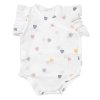 Zavinovací body, kraťasky + čelenka, mušelín, Srdíčko, Baby Nellys, smetanové (Velikost 86 (12-18m))