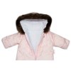 Kombinéza s kapucí a kožíškem Baby Nellys ®prošívaná - sv. růžová (Velikost 68 (3-6m))