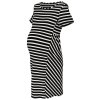 Be MaaMaa Těhotenské proužkované šaty s kr. rukávem - černá/ecru (Velikost oblečení XL (42))