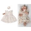Mušelínové šatičky + čelenka 2-dílná sada Luční kvítky, Baby Nellys, smetanové (Velikost 104 (3-4r))