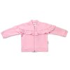 BABY NELLYS Dětská tepláková souprava s volánkem SWEET LADY - růžová, šedá, (Velikost 62 (2-3m))