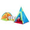 detsky stanovy set 3v1 iplay tipi iglo a tunel farebny