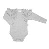 BABY NELLYS  2-dílná sada, body dl.rukáv + suknička s krajkou a volánky, šedá (Velikost 68 (3-6m))