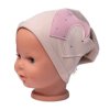 Dětská čepice bavlna, Srdíčka s kamínky, Baby Nellys, béžová (Velikost 80/86 (12-18m))