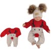 Z&Z Dětský pletený Vánoční overálek Baby Sob, červený (Velikost 68 (3-6m))