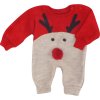 Z&Z Dětský pletený Vánoční overálek Baby Sob, červený (Velikost 68 (3-6m))