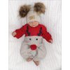 Z&Z Dětský pletený Vánoční overálek Baby Sob, červený (Velikost 68 (3-6m))