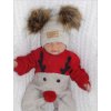 Z&Z Dětský pletený Vánoční overálek Baby Sob, červený (Velikost 68 (3-6m))