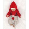 Z&Z Dětský pletený Vánoční overálek s kapucí a knoflíčky Baby Sob, červený (Velikost 56 (1-2m))