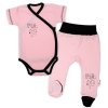 Baby Nellys 2-dílná sada body kr. rukáv + polodupačky, růžová - Baby Little Star (Velikost 50 (0-1m))