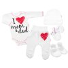 5-ti dílná soupravička do porodnice I love mom & dad, unisex (Velikost 62 (2-3m))