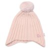 detska zimna ciapka s brmbolcom smile baby nellys pudrovo ruzova vel 48 54 cm