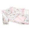 3-dílná sada Mantinel s povlečením Baby Nellys, Slon a Duha, růžová/bílá (Velikost povlečení 120x90)