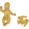 Z&Z 3-dílná soupravička body, polodupačky s provázkem a čepička - hořčicová (Velikost 68 (3-6m))