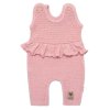 Pletené láclové kalhoty Girl s volánkem, Baby Nellys, pudrově růžové (Velikost 68 (3-6m))