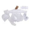 Z&Z 5-dílná soupravička sukničkobody, punčochy, čepička, čelenka, botičky - bílá (Velikost 86 (12-18m))