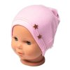 Baby Nellys Žebrovaná čepice Hvězdičky - růžová (Velikost 68/74 (6-9m))