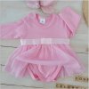 Z&Z 5-dílná soupravička sukničkobody, punčochy, čepička, čelenka, botičky - růžová (Velikost 74 (6-9m))