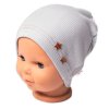 Baby Nellys Žebrovaná čepice Hvězdičky - šedá (Velikost 68/74 (6-9m))