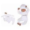 Z&Z 3-dílná soupravička body, tepláčky a čepička Loved  - bílá (Velikost 50 (0-1m))