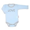Baby Nellys Body dlouhý rukáv Love - modré (Velikost 50 (0-1m))